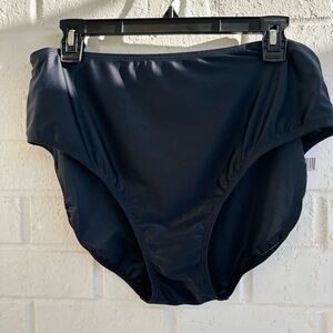 NWT Del Raya Swimwear - Women’s High-Waisted Black Bikini Bottoms Size 14